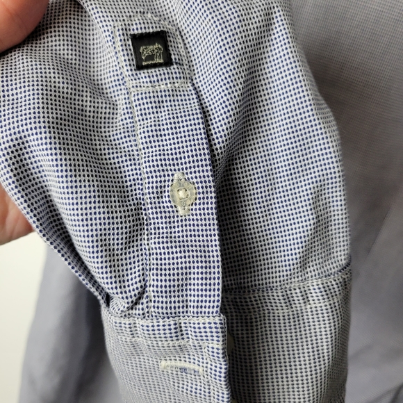 Scotch & Soda Blue Dot Button-Down Patch Elbow Shirt - Picture 7 of 12